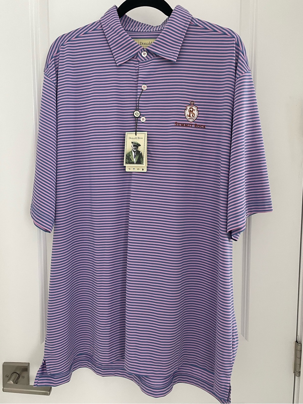 NEW Donald Ross Performance Polo Shirt Summit Rock Texas Crest Golf Prep NWT.  2
